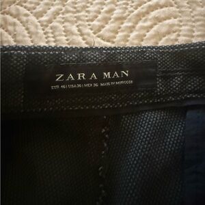 ZARA Textured Dark Gray Pants | Size 36x31 |